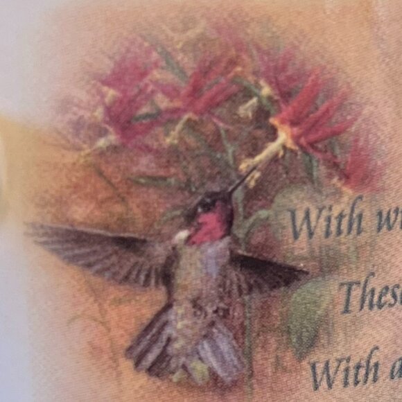Vintage THIRSTYSTONE Hummingbird WINGED JEWEL Poem Mug ~ Christopher Griffins - Picture 5 of 11